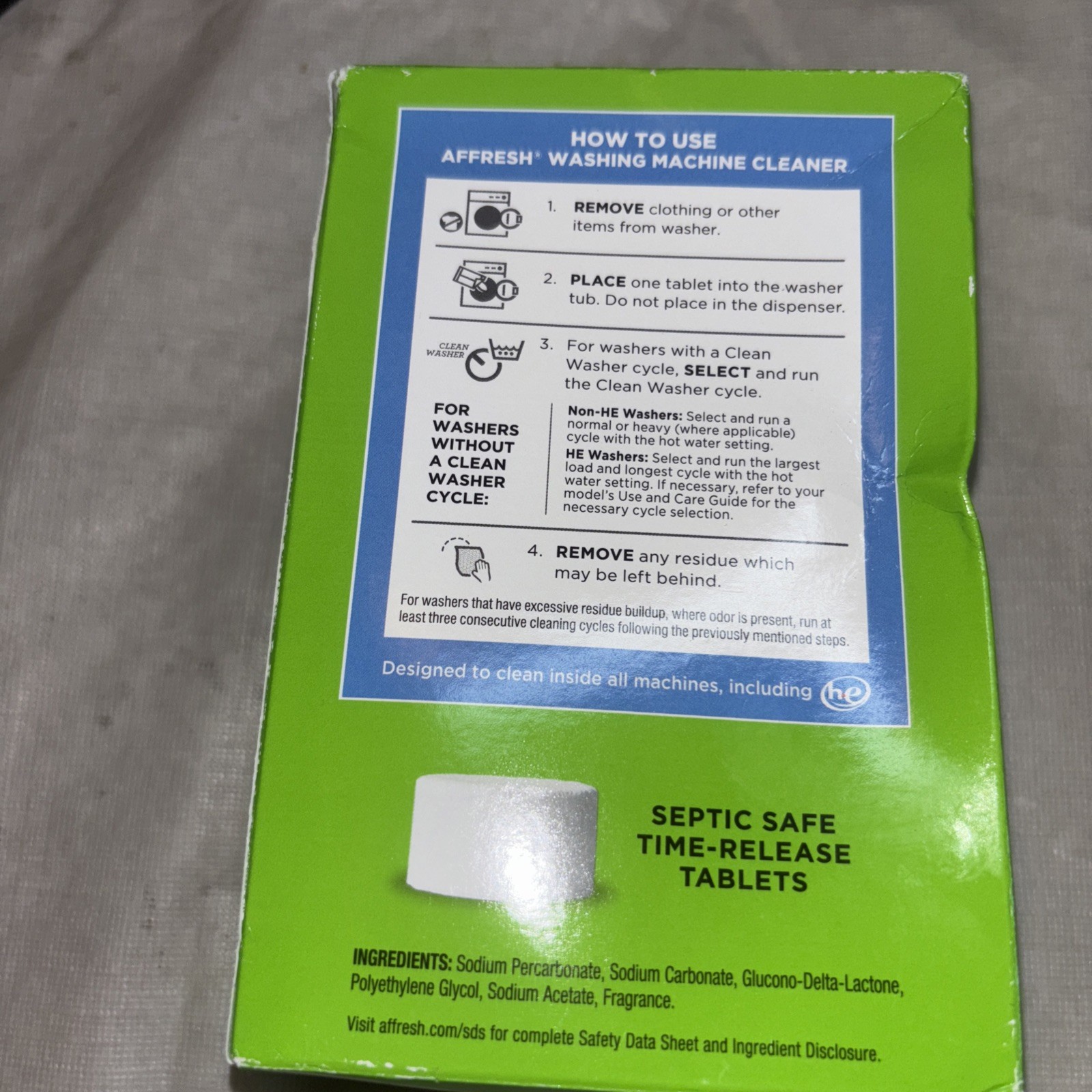 Affresh Washer Machine Cleaner, For Whirlpool, Maytag & amana, 6-Tablets, 8.4 oz