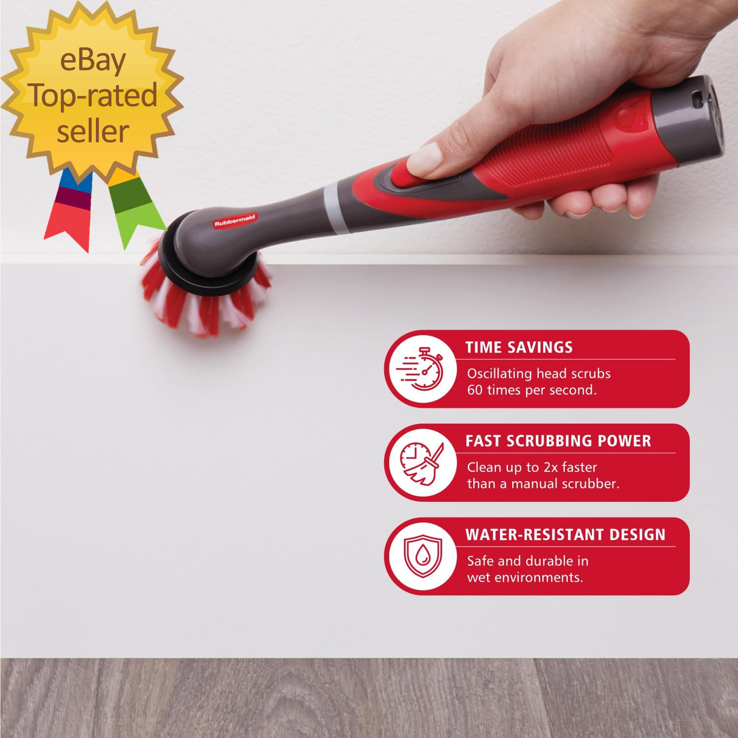 Reveal Power Scrubber 18-Piece Kit Cordless Electric Battery Powered Scrub Brush