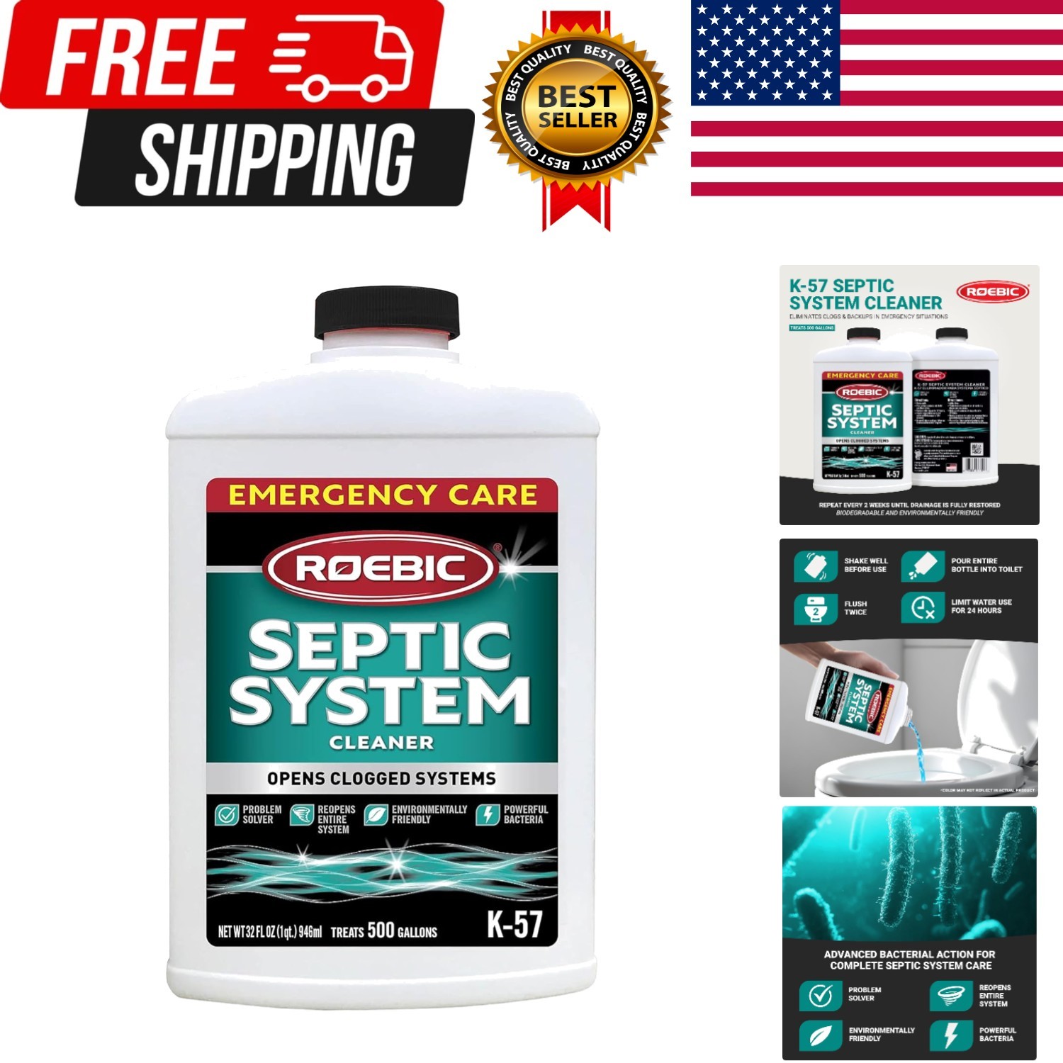 Septic System Cleaner: 32 Ounces, Cleans and Maintains Septic Systems for Opt…