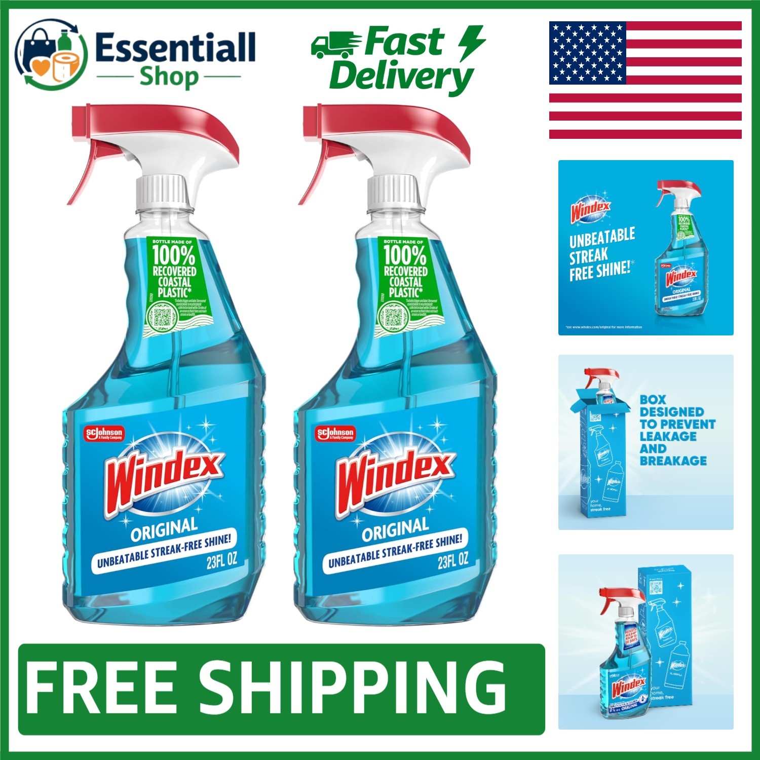 47oz Glass & Window Cleaner – Streak-Free Shine in Eco-Conscious Design