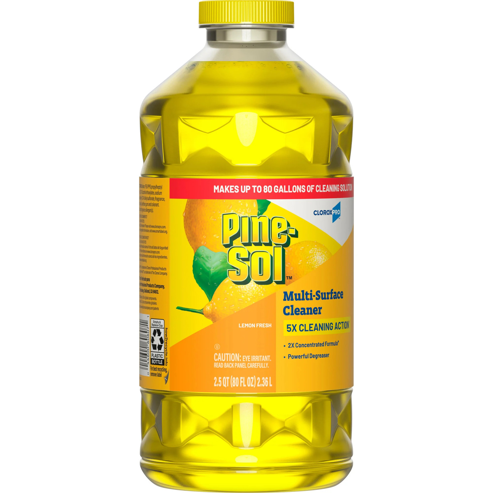 Clorox Pro Pine-Sol Multi-Surface Cleaner, Lemon Fresh, 80 Oz, Pack Of 3 Bottles
