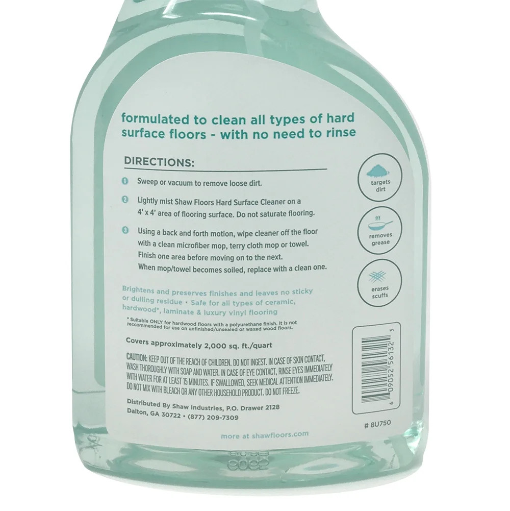 Shaw Floors Hard Surface Floor Cleaner for Ceramic Laminate Hardwood and Luxury