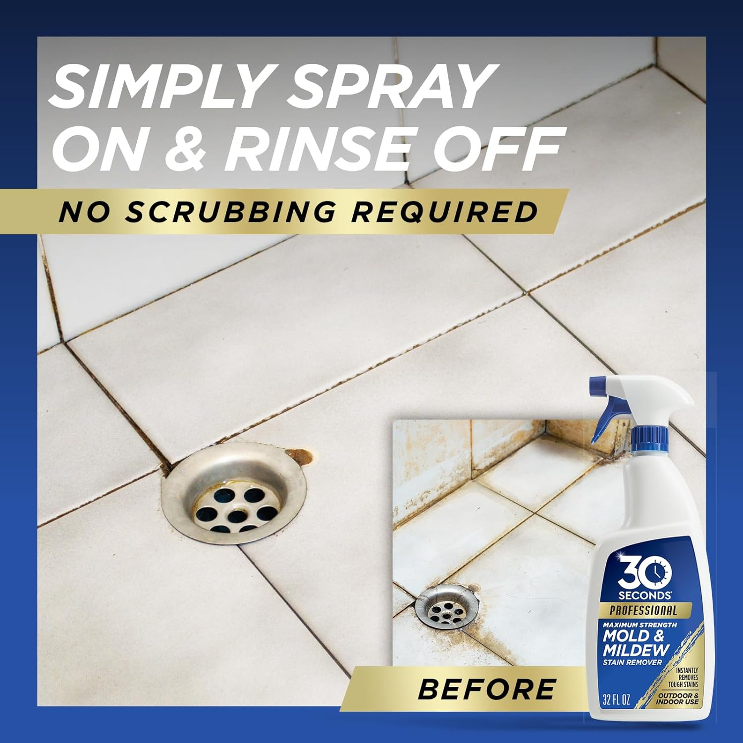 Pro Mold and Mildew Stain Remover | Scrub Free | Brighter Results Instantly | Re