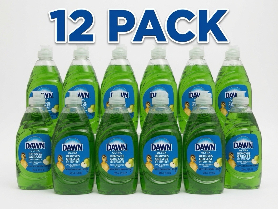 Dawn Ultra Removes Grease Dishwashing Liquid, Apple Blossom, 7.5 fl oz, 12 Pack