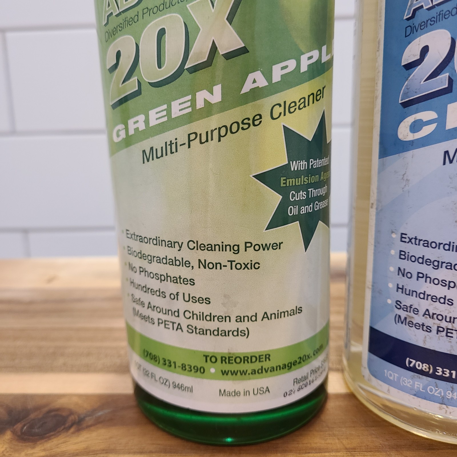 ADVANAGE 20X Multi-Purpose Cleaner Clear & Green Apple 2 Pack Concentrate NEW