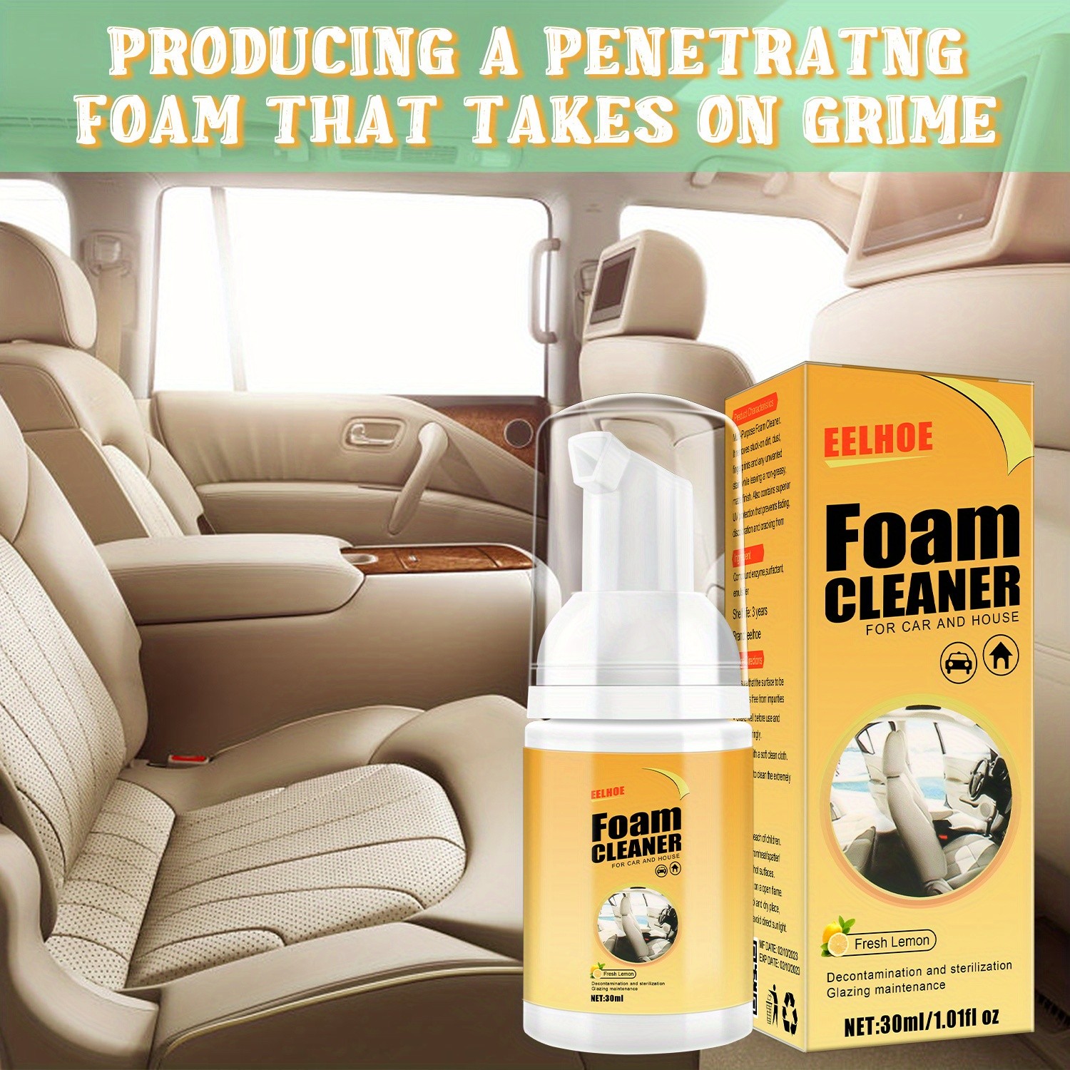 5-piece Powerful Foam Car Cleaner Multi-function Foam Cleaner