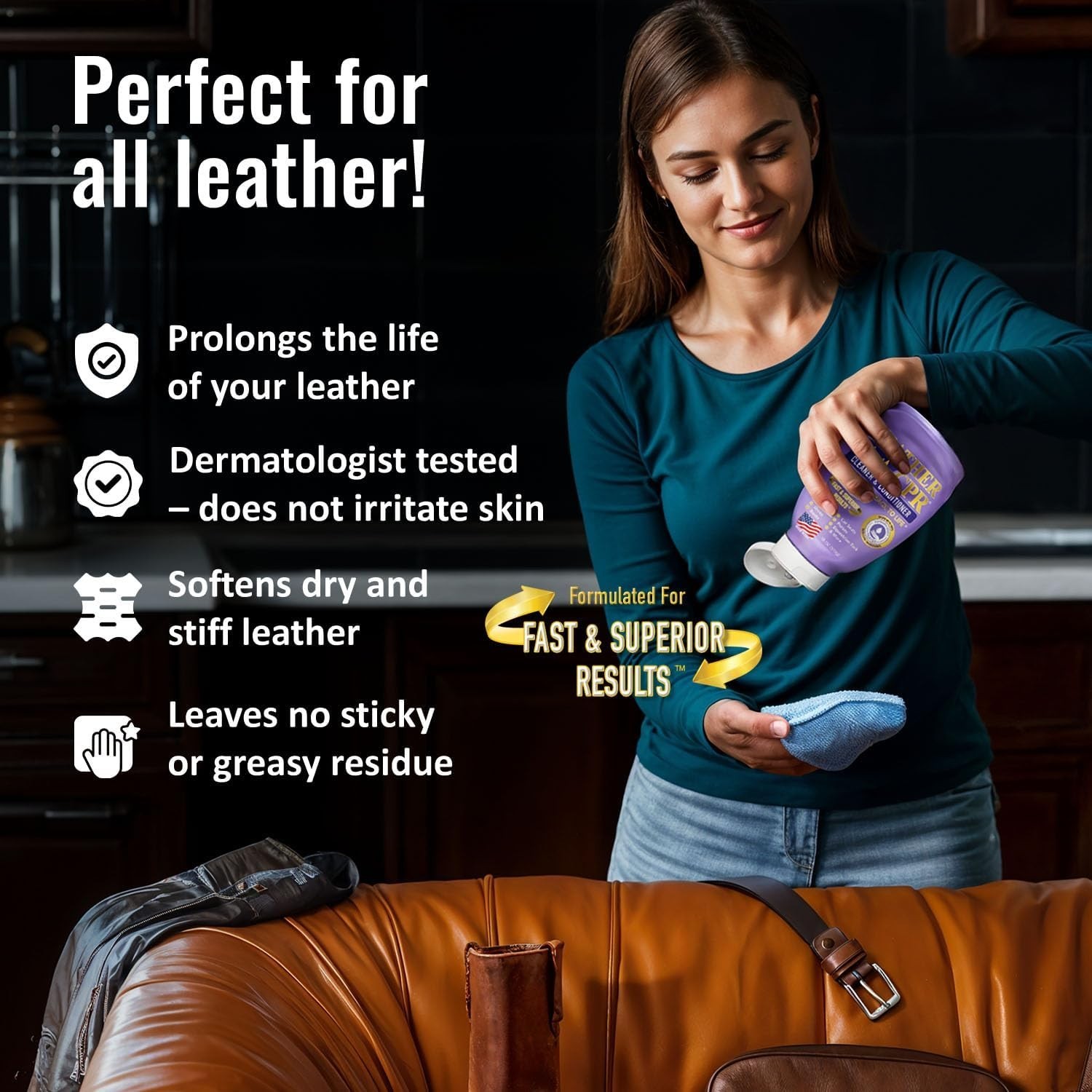 Cruelty-Free 18oz Leather Cleaner and Conditioner for Furniture & Accessories