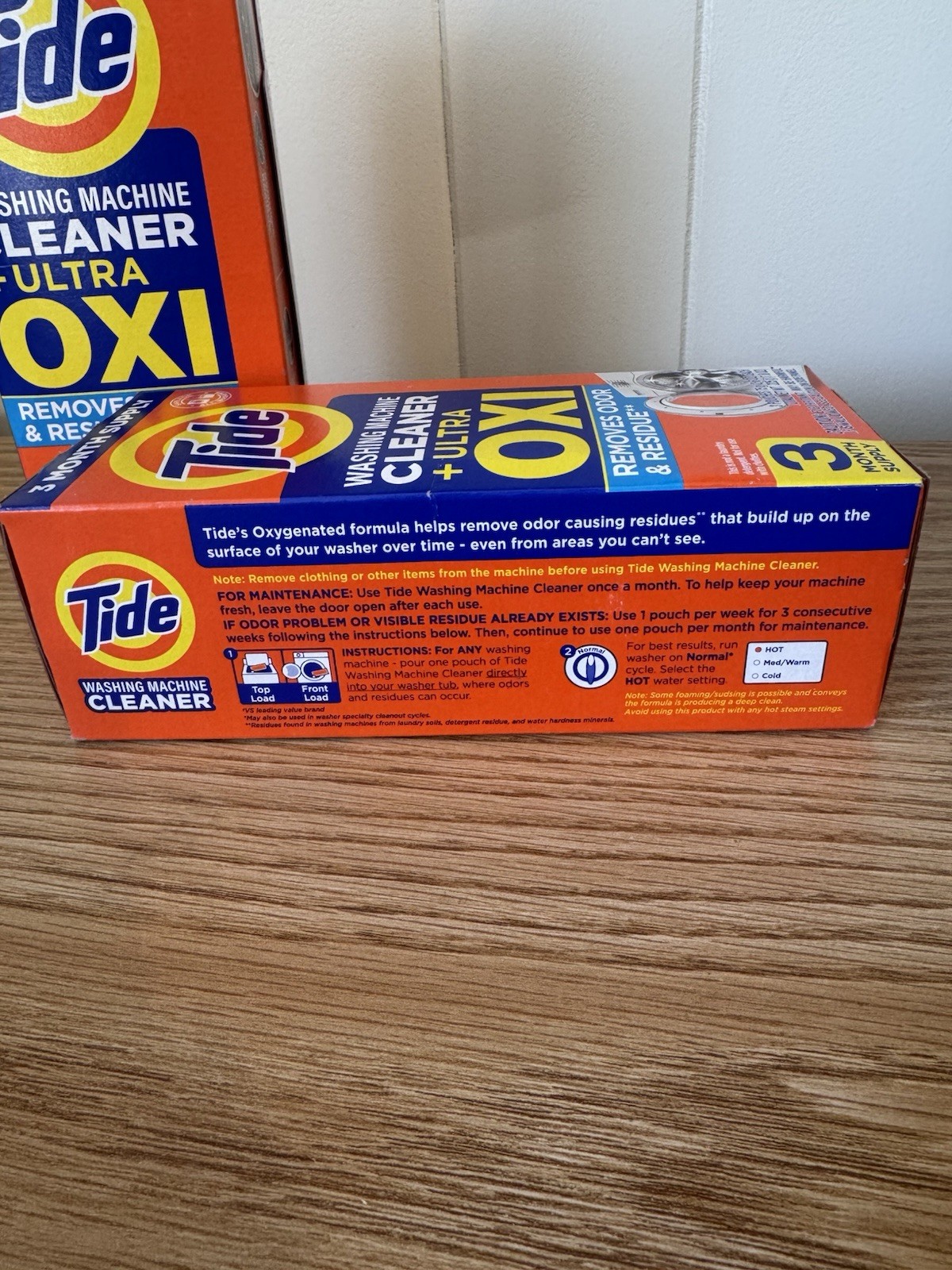 2 Pkg of TIDE Washing Machine Cleaner with Oxi 6 Pouches Total New in Box!