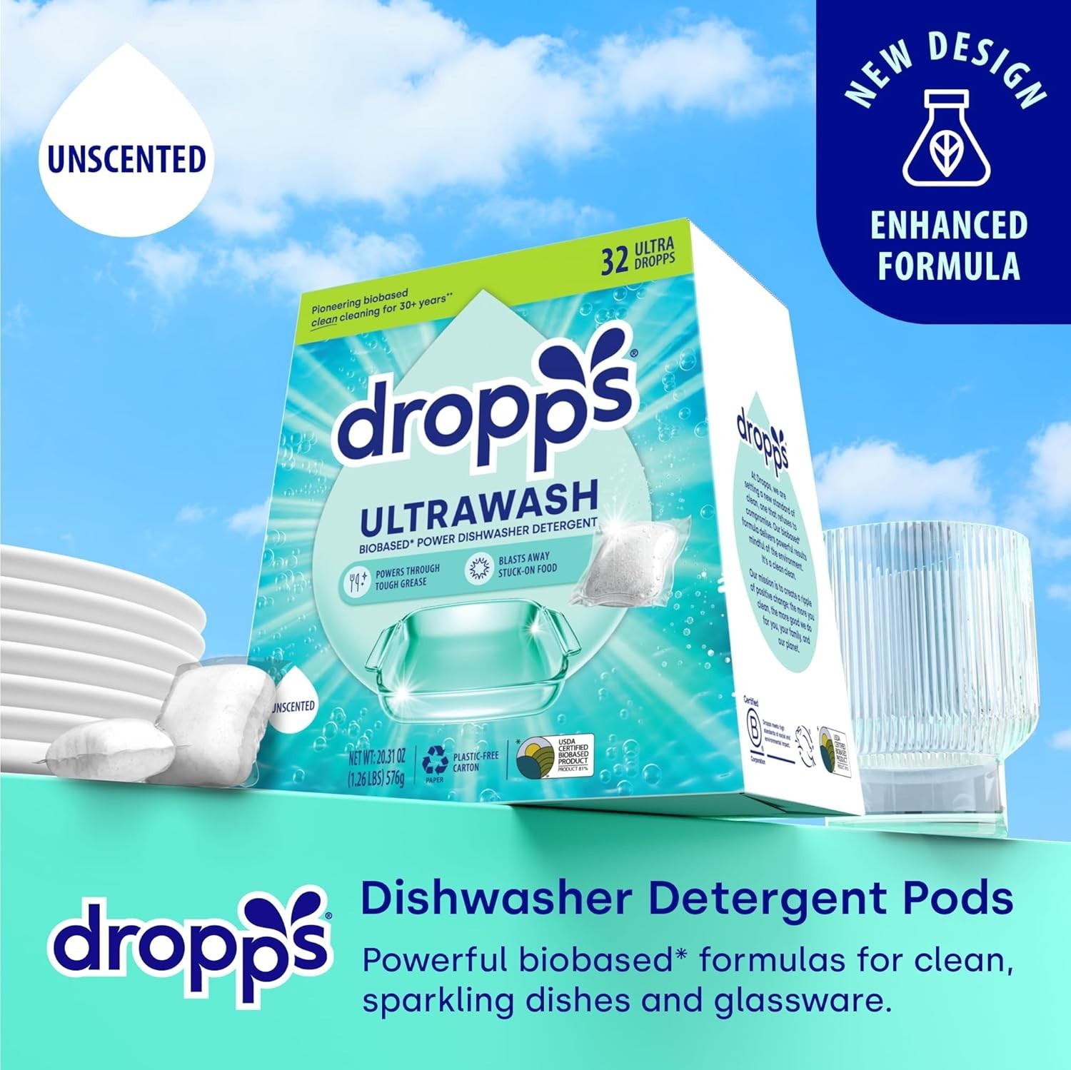 UltraWash 32 Count Dishwasher Pods – , Cruelty-Free & Plastic-Free Cleaning