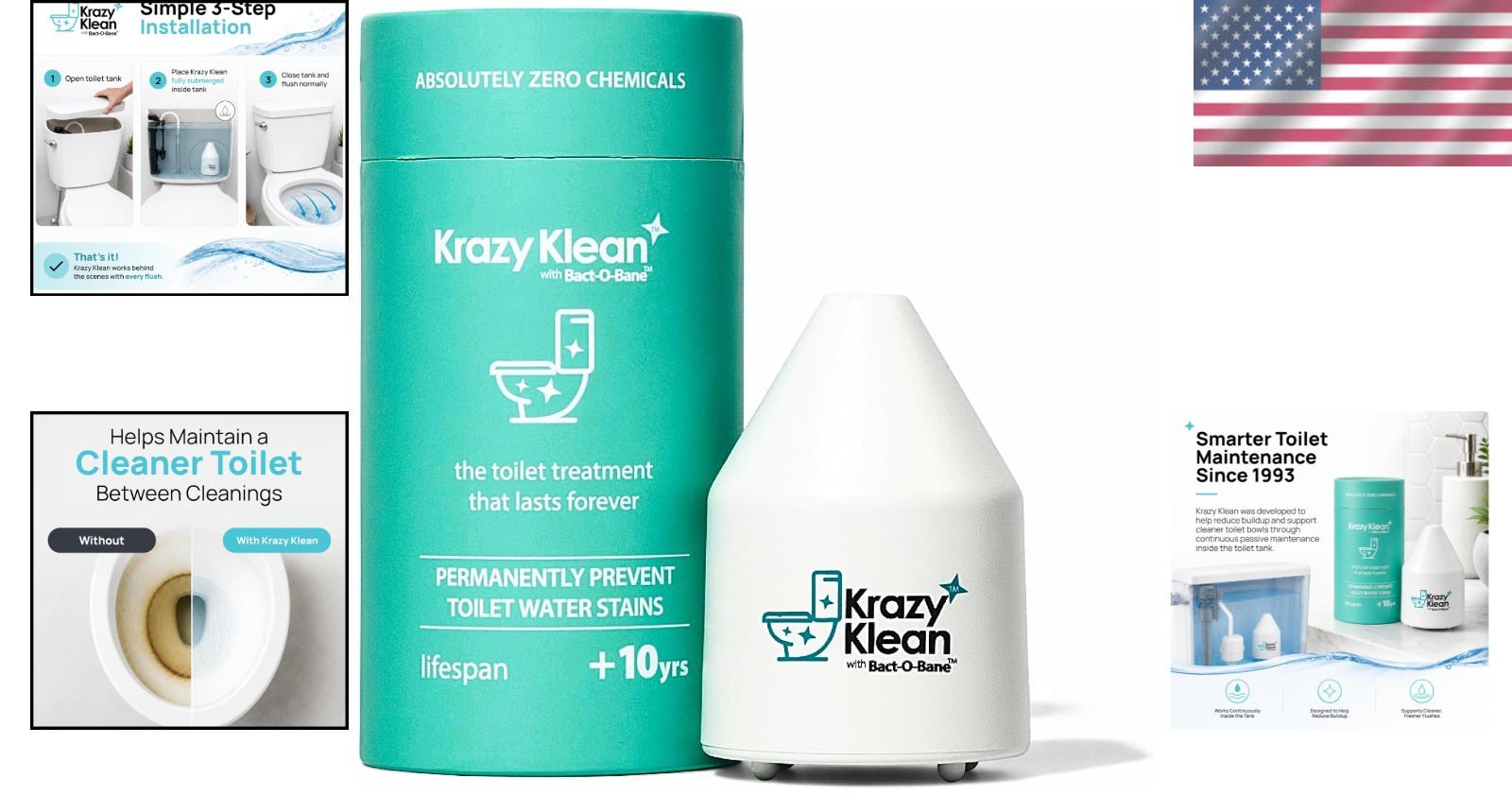 Toilet Tank Cleaner System Reduces Buildup and Stains Chemical Free Solution