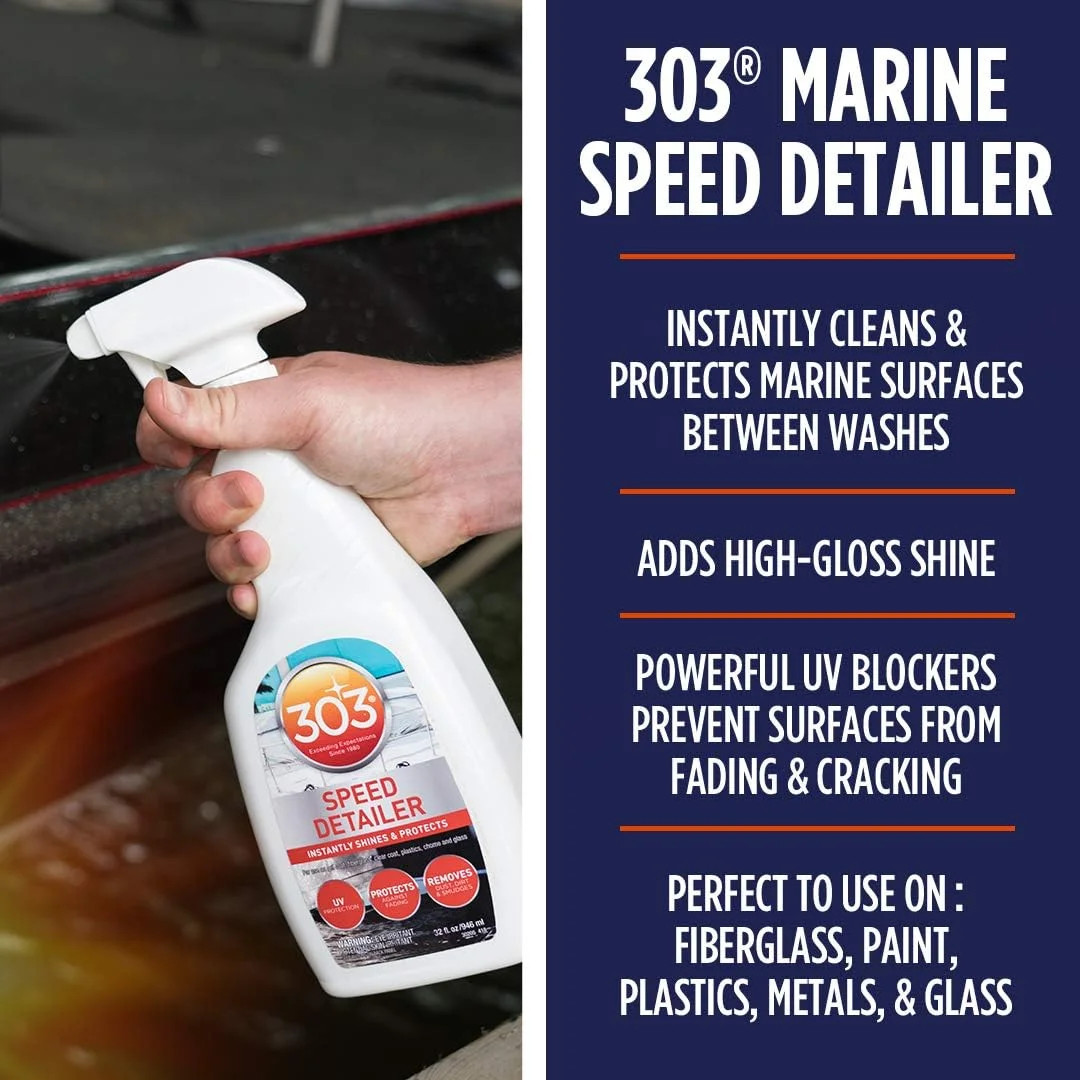 Marine Speed Detailer – Instantly Shines And Protects – UV Protection, 32 fl. oz