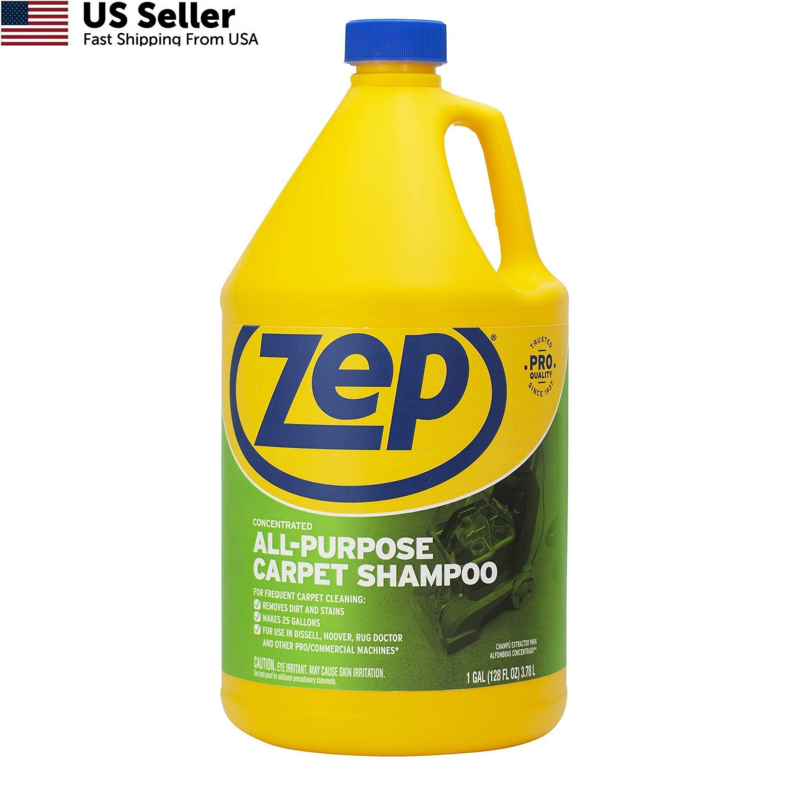 Zep All-Purpose Carpet Shampoo Concentrate 128 Fl Oz (Pack of 1), Blue
