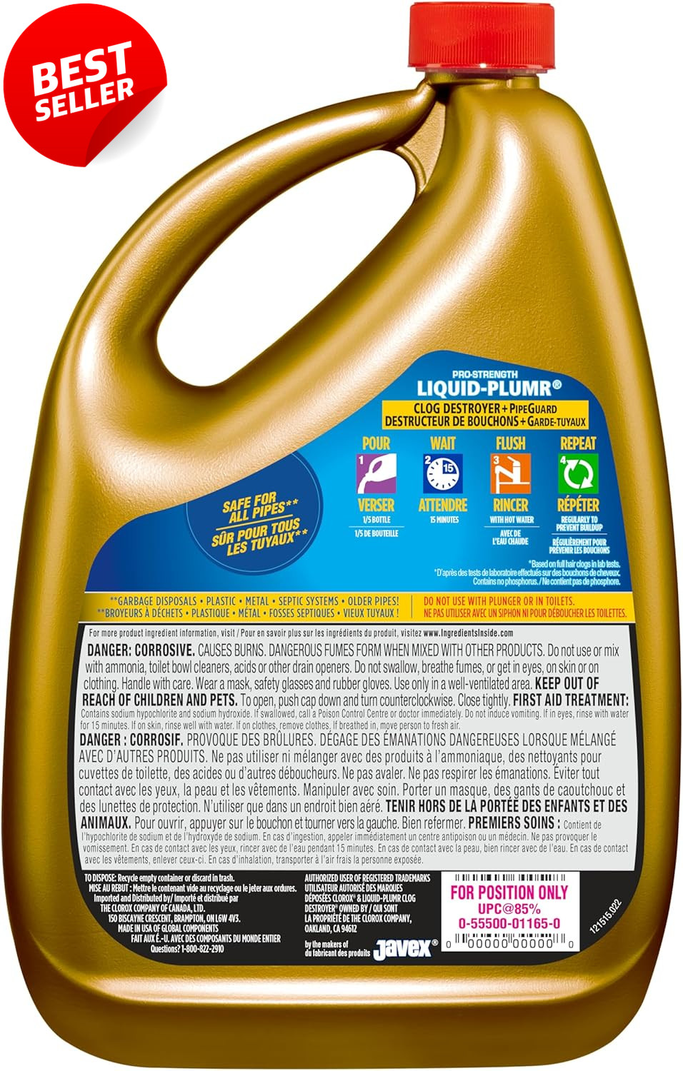 Clorox Liquid Plumber Pro Strength Drain Clog Remover Pipe Guard 2.37L – US