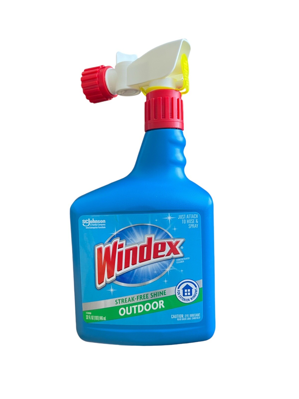 Windex Outdoor Window Cleaner Streak Free 32 Fl Oz Attach Hose & Spray