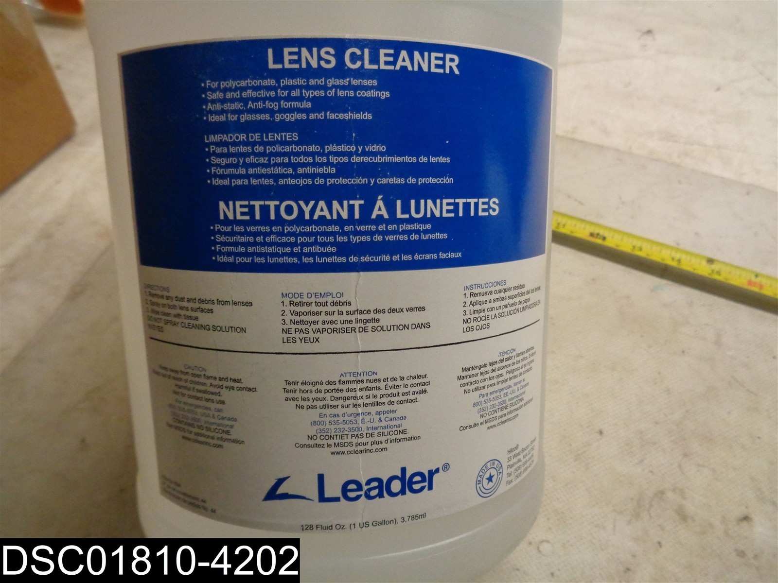 QTY=2 Gal(2X1Gal) : Leader Lens Cleaner reorder #44
