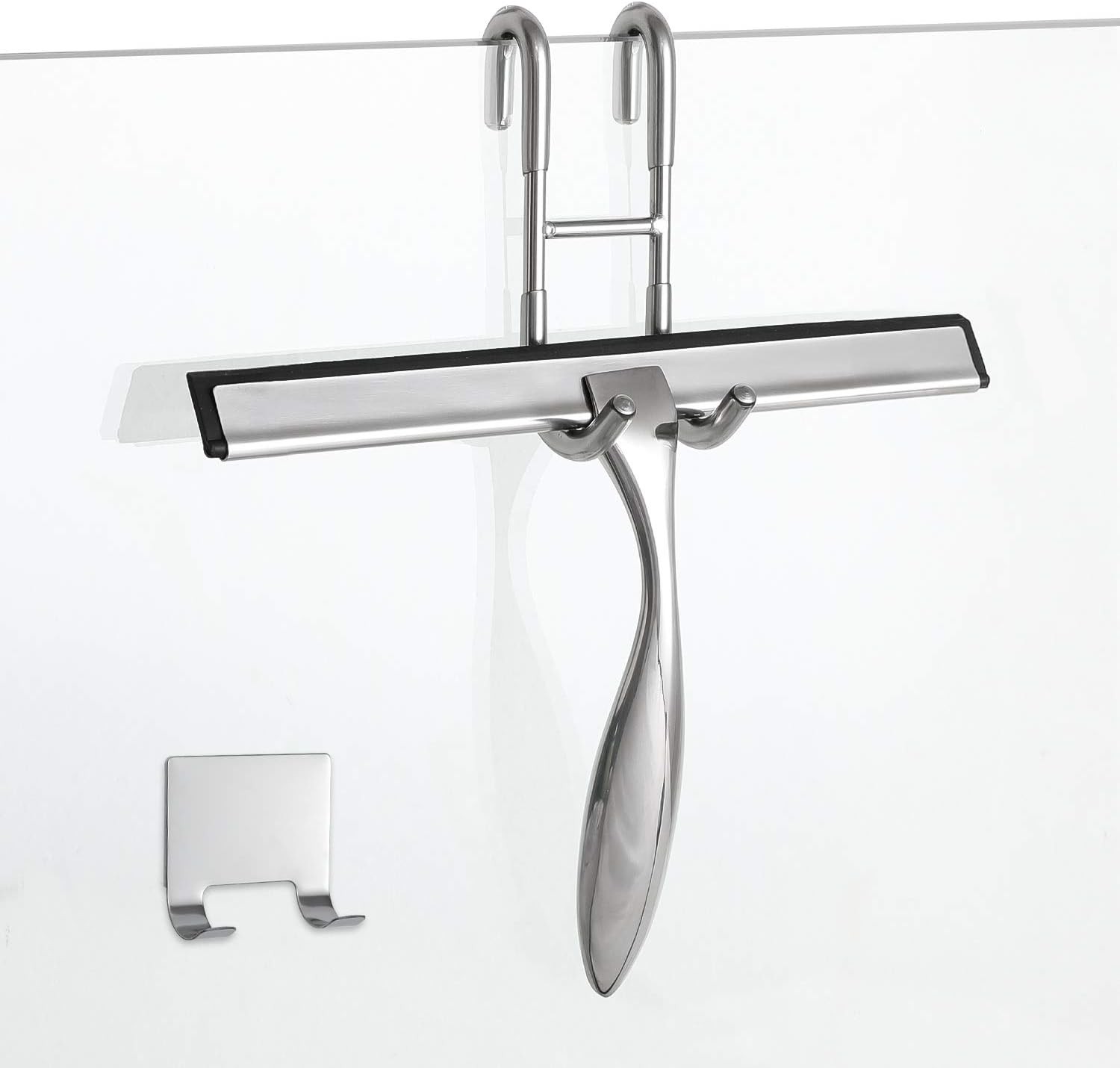 10-Inch Shower Squeegee Set Includes Shower Door Hook & Adhesive Hook Squeegee