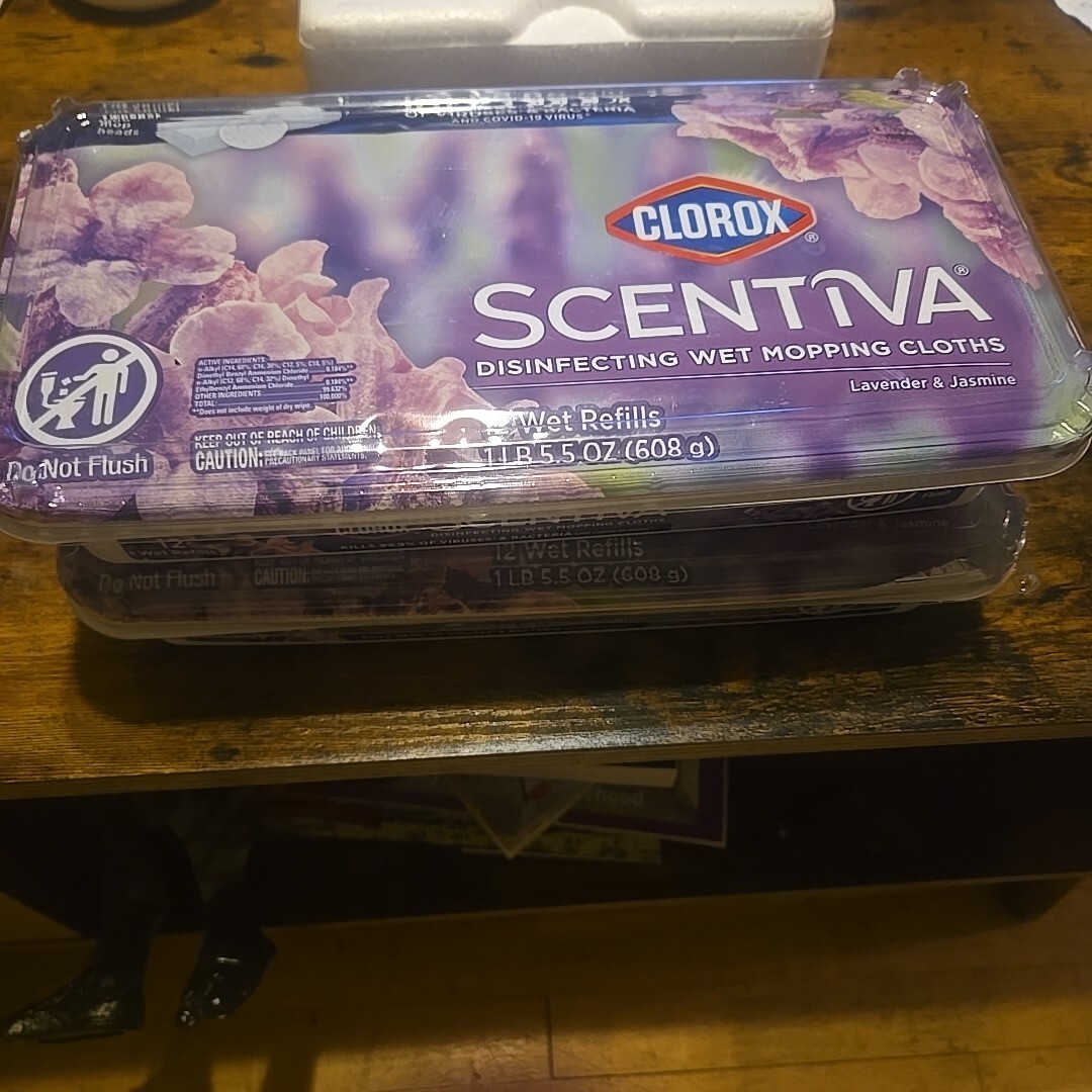 LOT OF 2 CLOROX Scentiva Wet Mopping Cloths 12 Refills Lavender & Jasmine