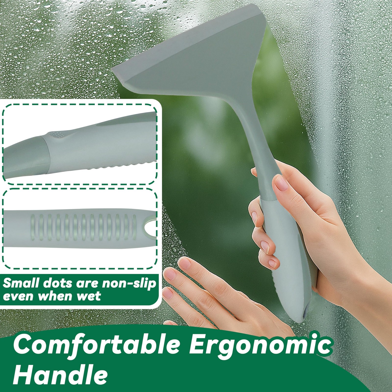 “2Pack Shower Squeegee 7.8″” TPR Blade for Glass Doors & Windows”