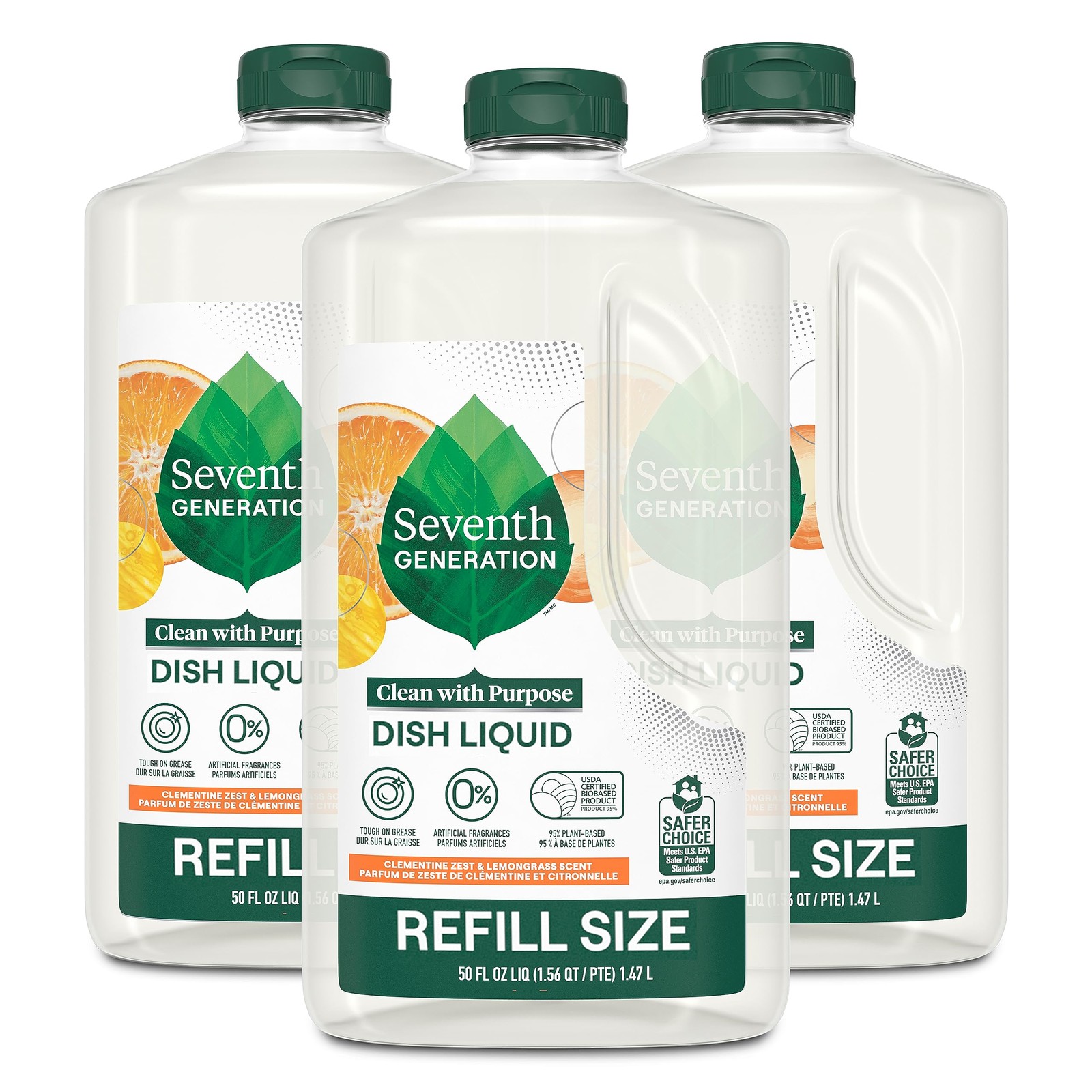 Seventh Generation Plant Based Dish Soap Refill 50 Fl Oz Pack Of 3
