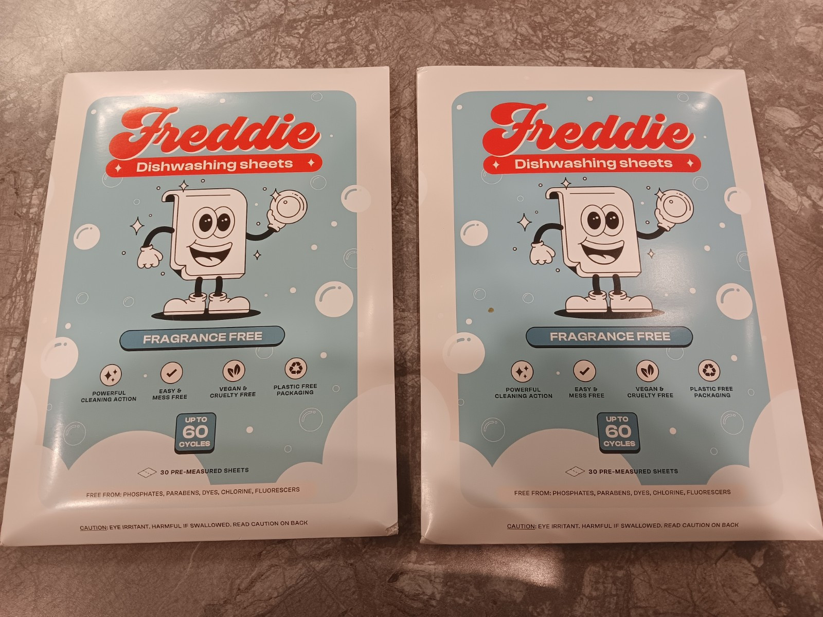 Freddie Dishwashing Sheets- Lot Of 2 Packs- Total 60 Sheets/ 120 Cycles