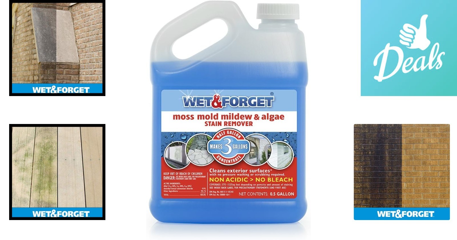 Powerful 64oz Concentrate that Fights Mold, Mildew & Algae without Scrubbing