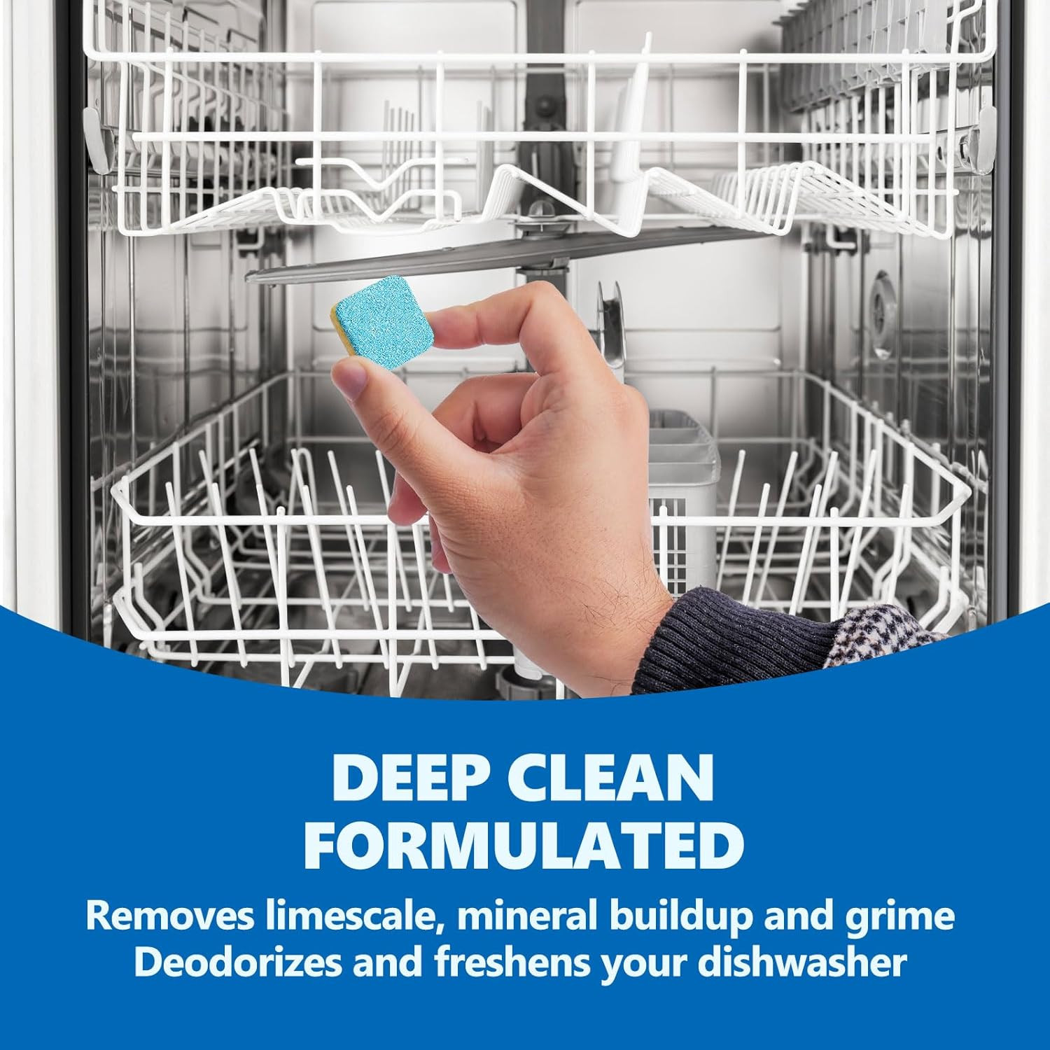Dishwasher Cleaner and Deodorizer Tablets 24 Pack,Deep Cleaning Descaler Pods fo