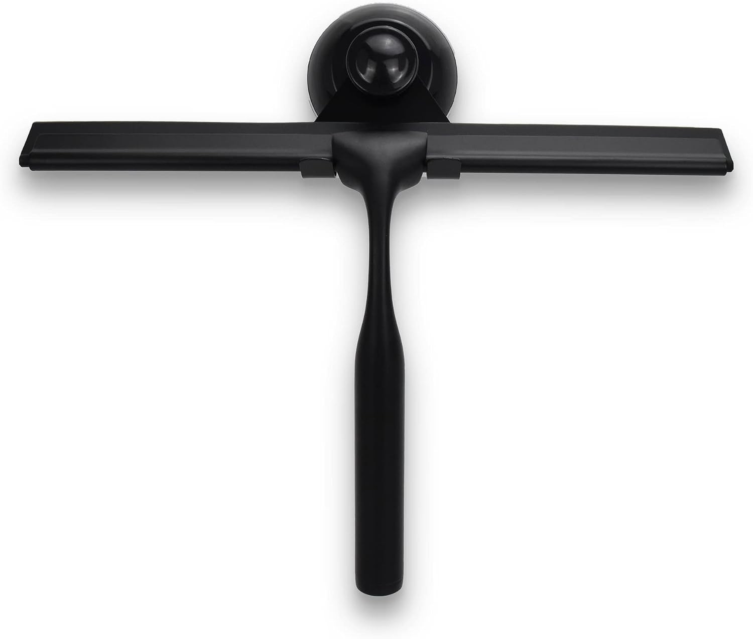 Matte Black Shower Squeegee for Glass Doors with Adhesive Hooks, Squeegee for Sh