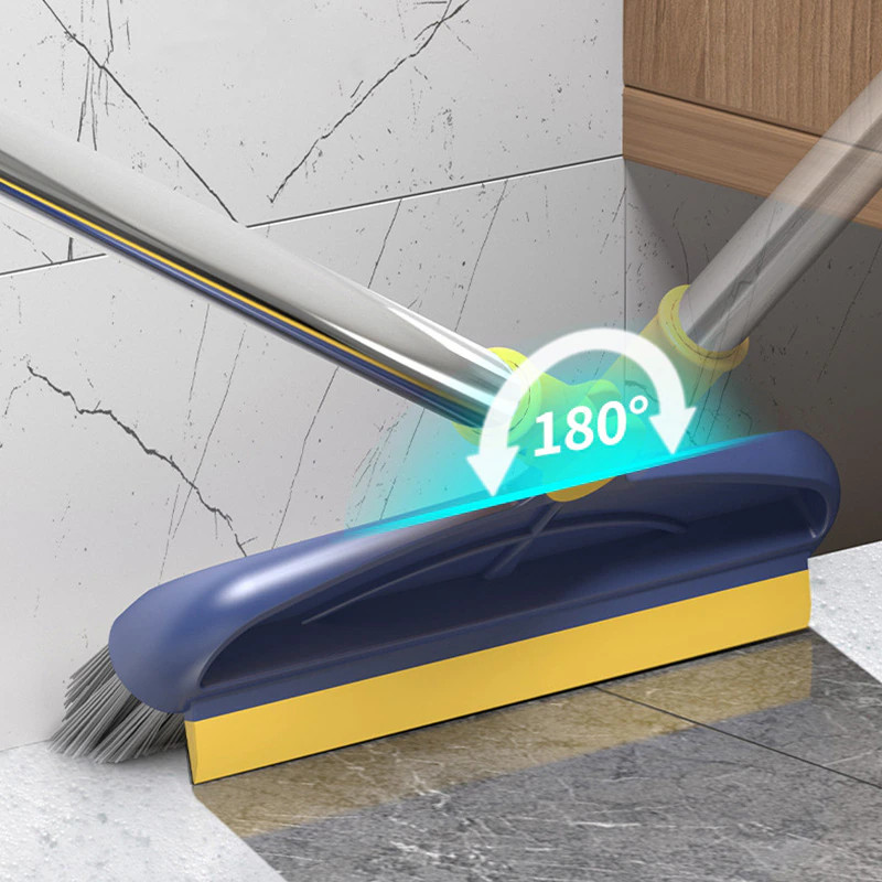 2 in 1 Broom Long Handle Cleaning Brush Removable Wiper Floor Tile Corner Gap Cl
