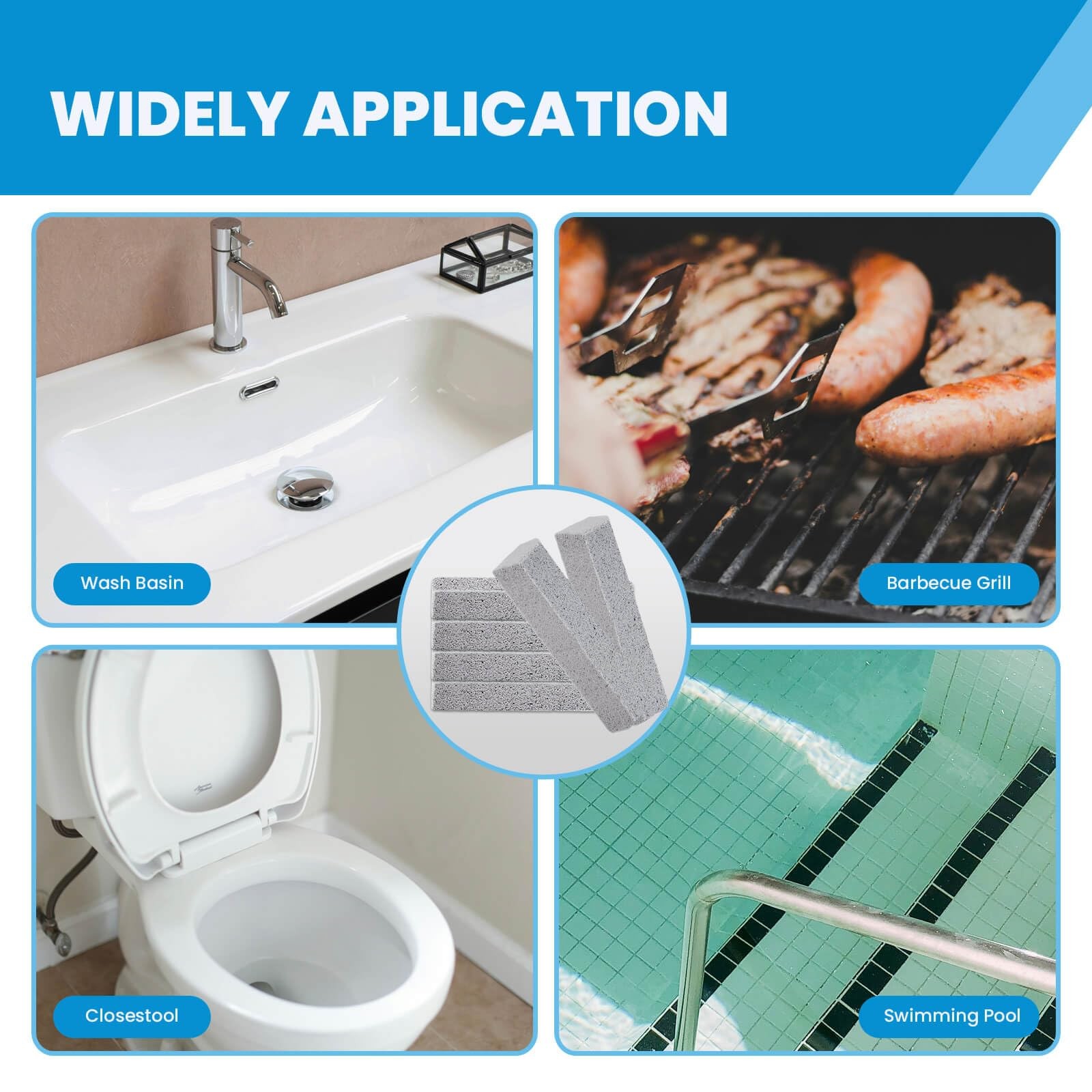 14 PCS Pumice Stone Toilet Bowl Cleaner Set for Bathroom, Kitchen, Pool & Grill