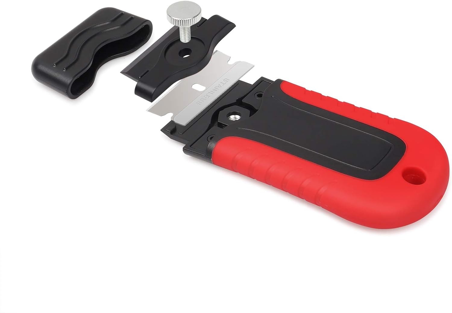 Locking Razor Blade Scraper with Safety Cap for Glass Clean, Paint and Old Label