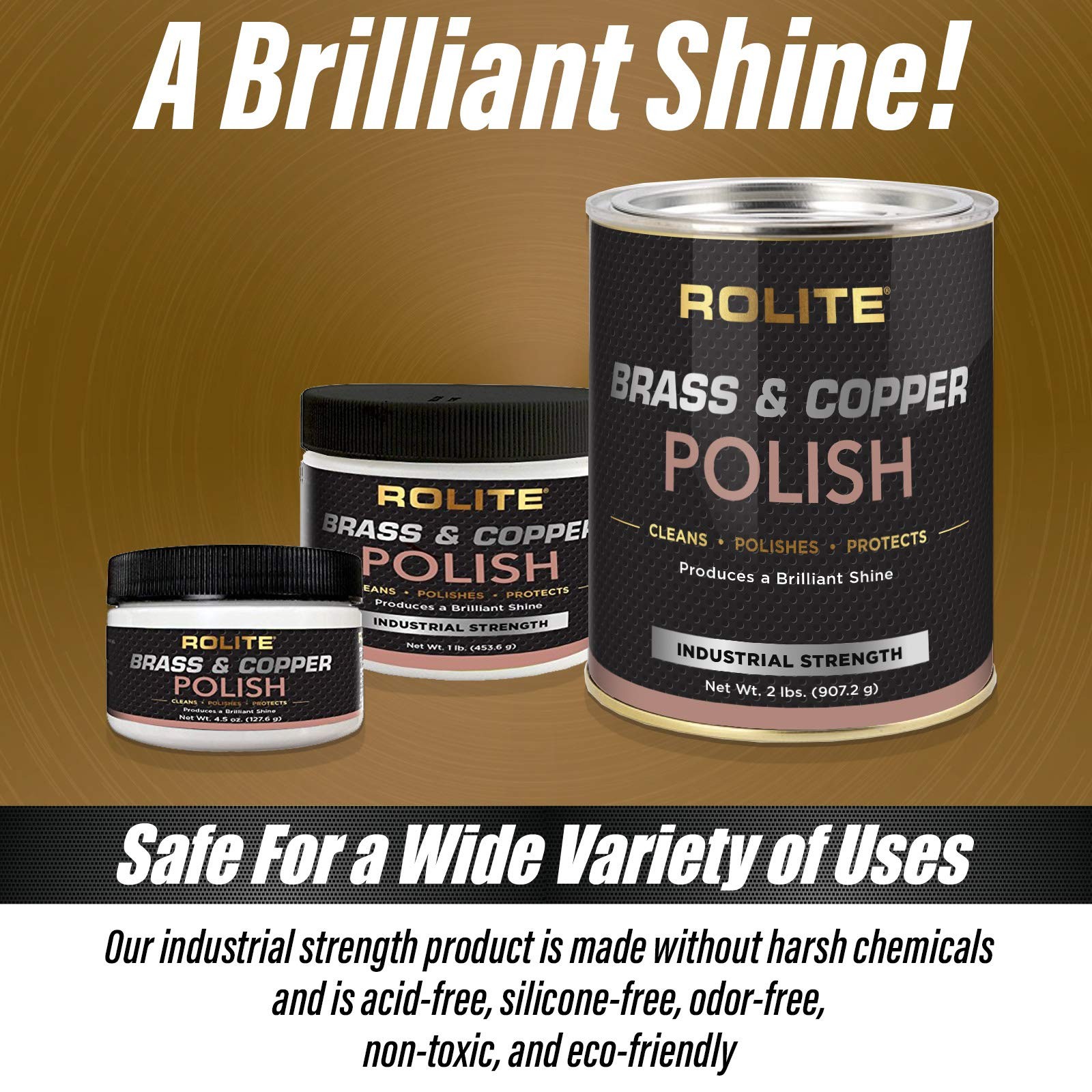Brass Copper Polish Instant Tarnish Remover Antiques Cookware Jewelry Marine Met