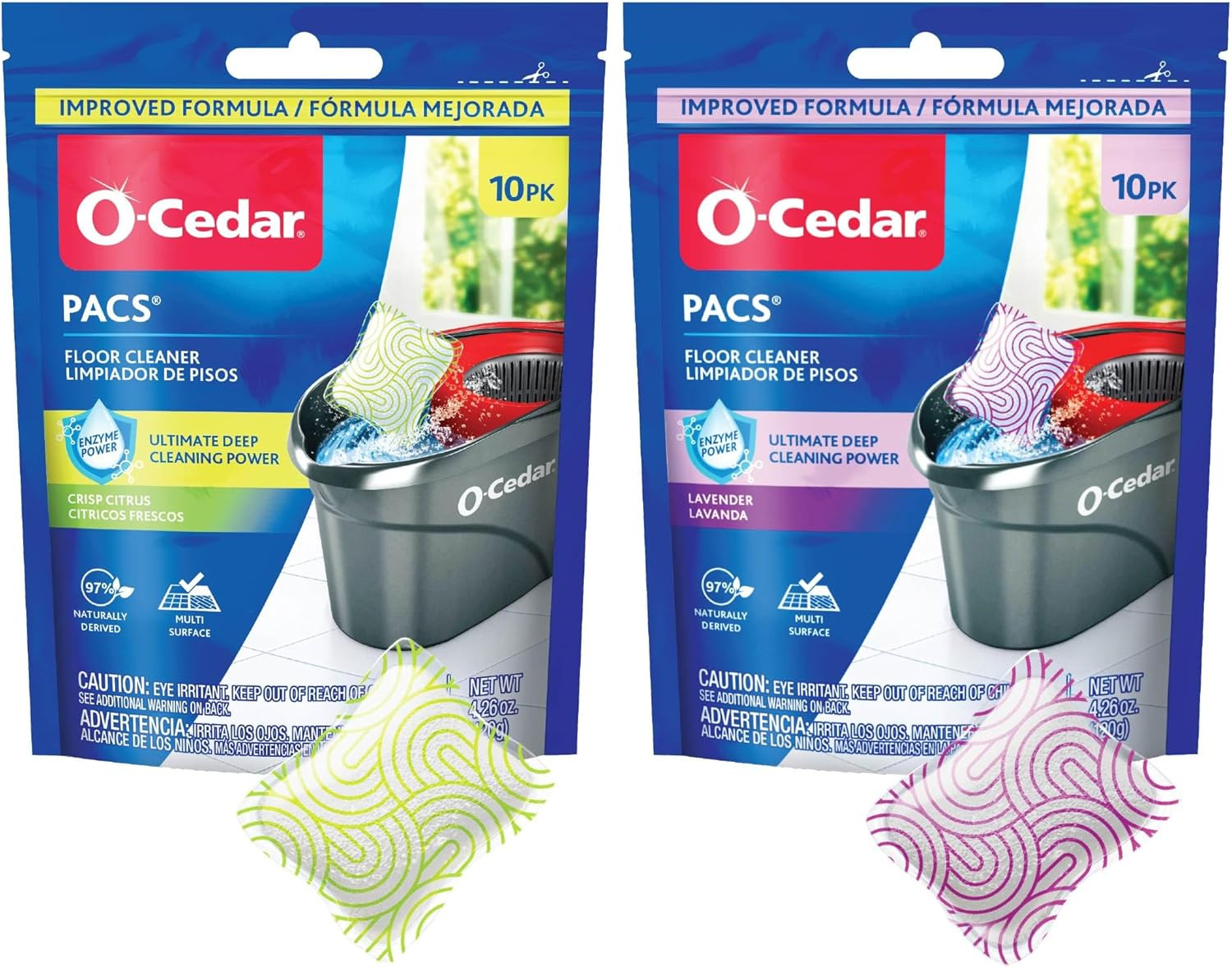 Floor Cleaning 20Ct Pacs with Citrus Scent 10Ct (1- Pack) and Lavender Scent 10C
