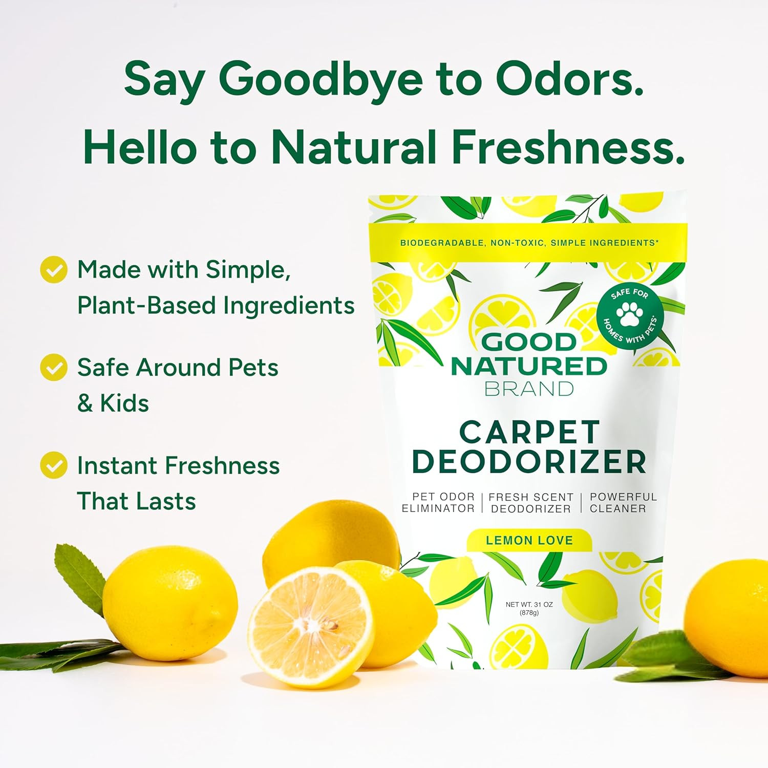 Good Natured Brand | Carpet Deodorizer & Freshener Powder | 31 Oz Pet Odor Elimi