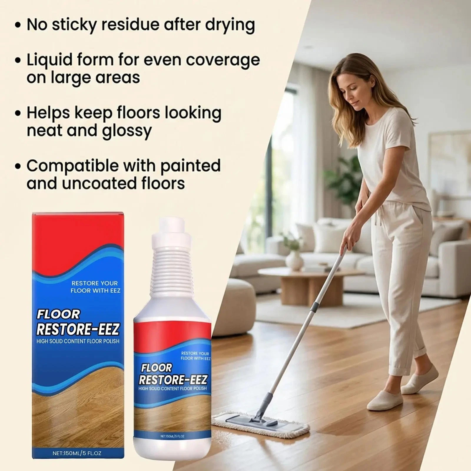 Clean-Eez Ultimate Floor Restorer & Polish – Revitalize,Protect,Shine Wood 150ml