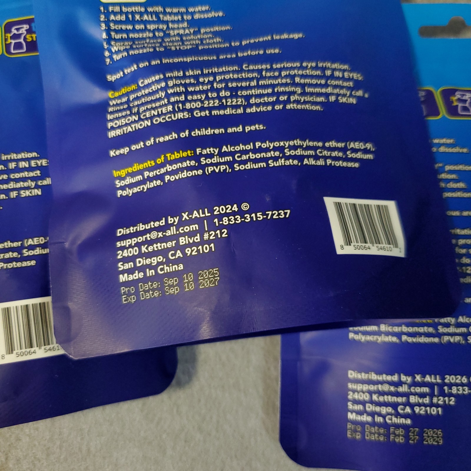 3 – X-ALL Multi-Purpose Cleaning Tablets 5 Tablets Per Pack Lot NEW Exp 2027+
