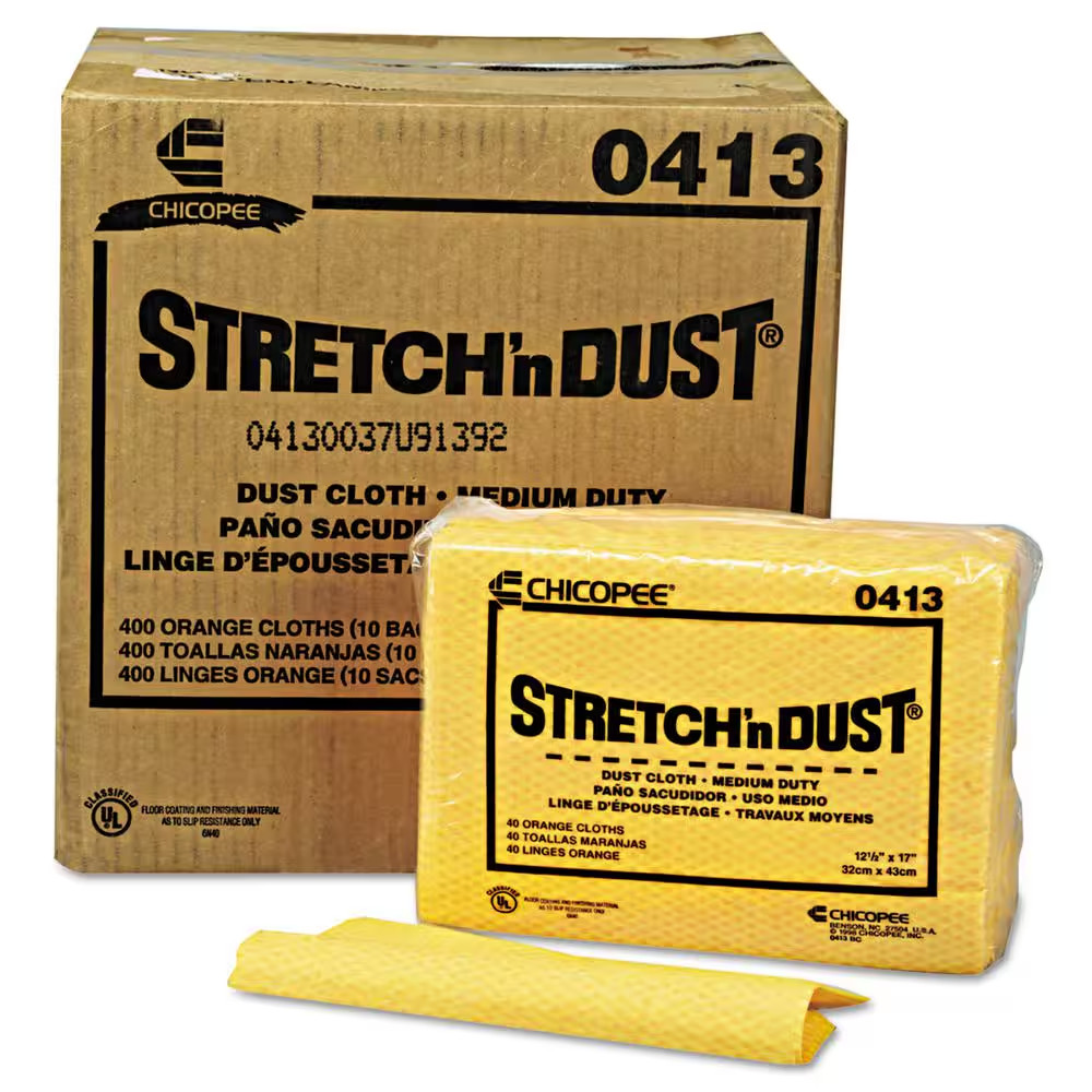12.6 In. X 17 In., Yellow Stretch ‘N Dust Cloths, 400/Count