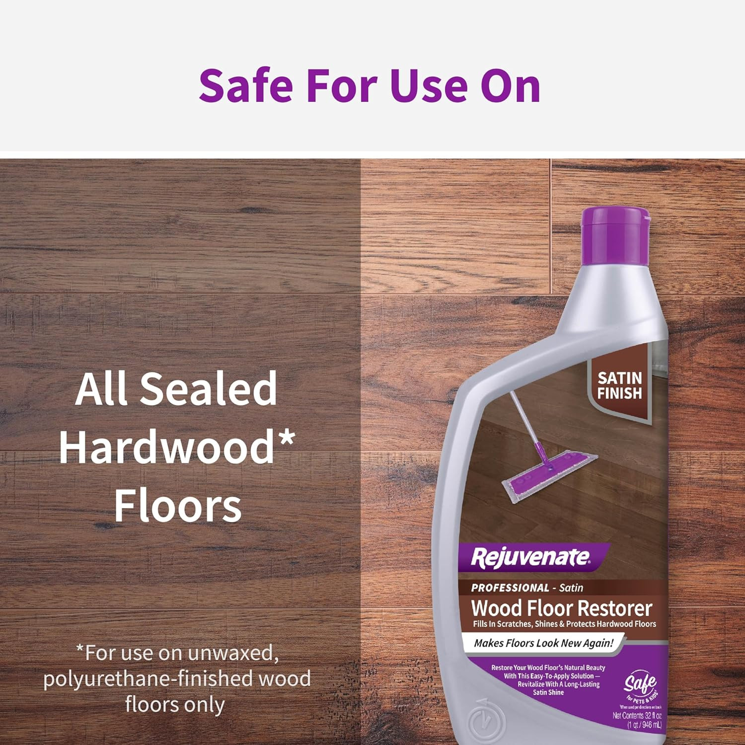 Professional Wood Floor Restorer Fills Scratches, Shines and Protects Wood Floor