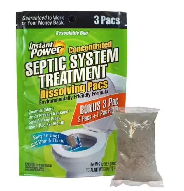 Septic System Treatment Dissolving, Controls odors, Up to 1500 Gal (Pack of 3)