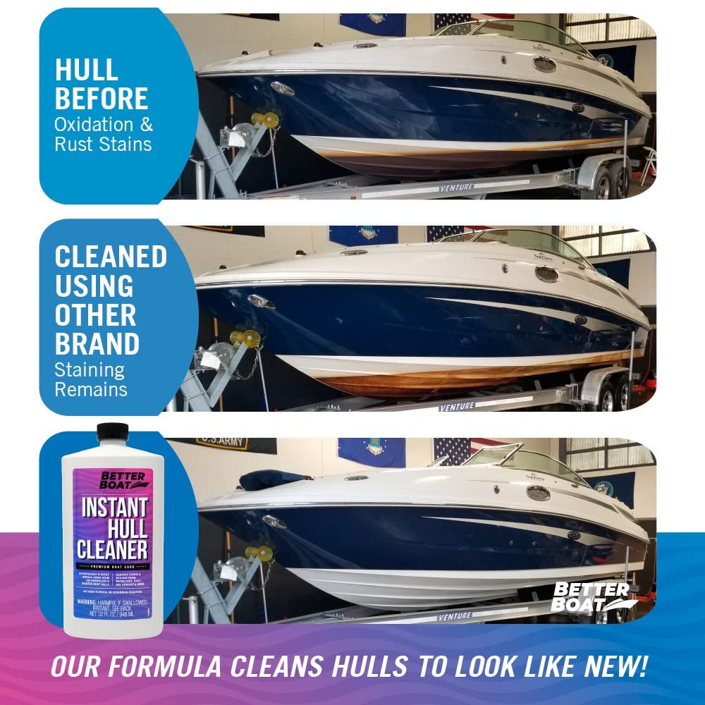 Fiberglass Boat Hull Cleaner, 1 Gallon MarineGrade Stain Remover & Restorer, …