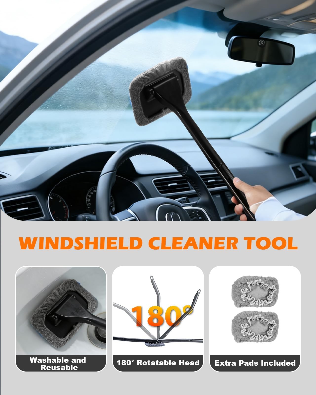 20Pcs Windshield Cleaner Tool – Car Interior Detailing Brush Kit with 200g Cl…