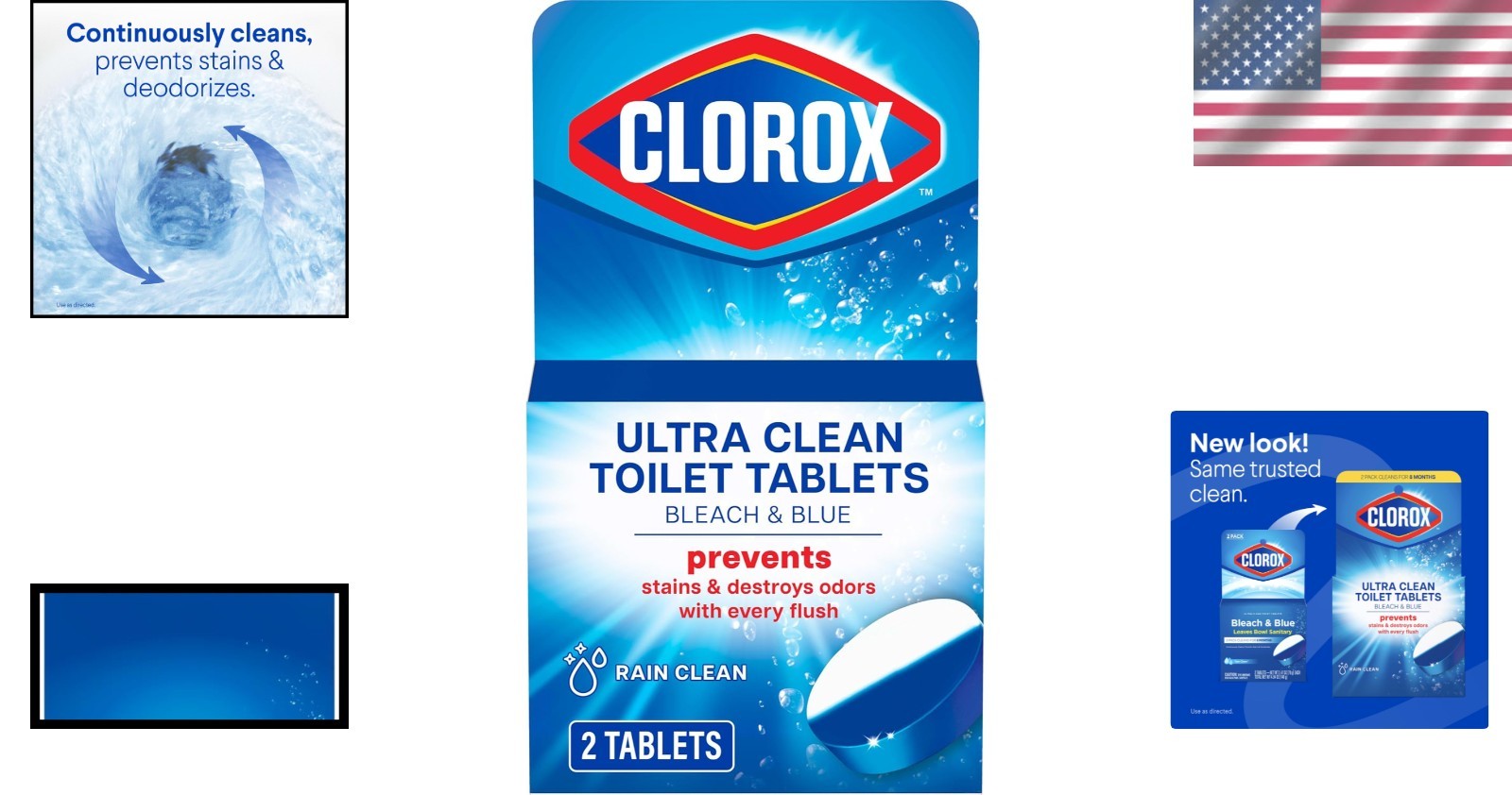 Ultra Clean Toilet Tablets: Bleach & Blue for Long-Lasting Freshness, 2 Count