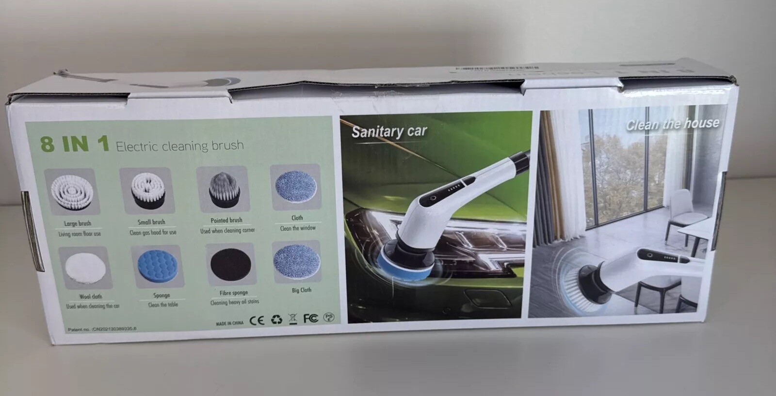Leebein Electric Spin Scrubber, Cordless Cleaning with 8 Replaceable Brushes NEW