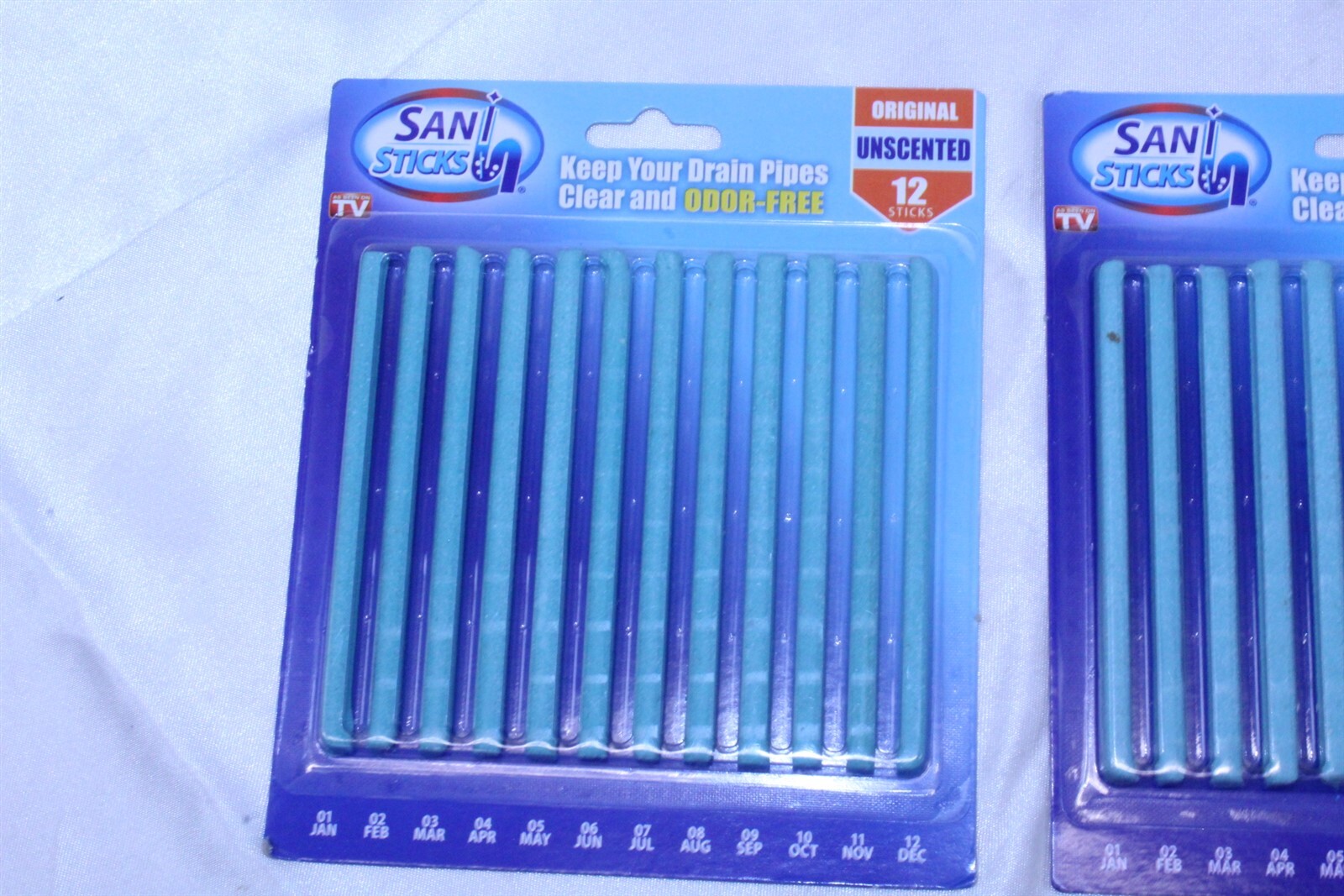 Sani Sticks, As Seen on TV Drain Cleaner and Deodorizer Unscented 2 Packs of 12