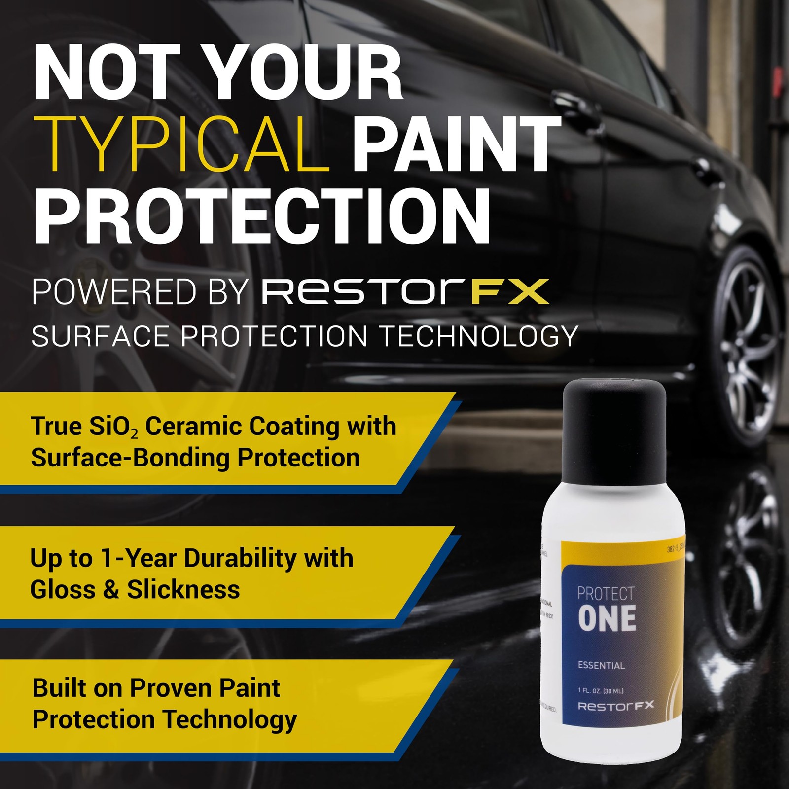 RestorFX Protect One Ceramic Coating for Cars – SiO2 Paint Protection – 1 Yea…
