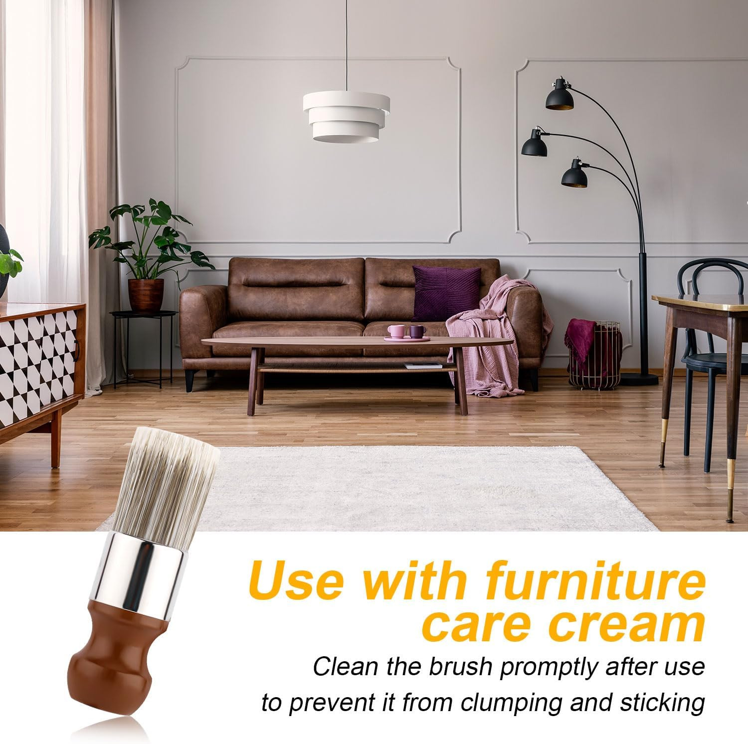 Salve Brush for Furniture, Wood Furniture Brush with Comfortable Handle Durable
