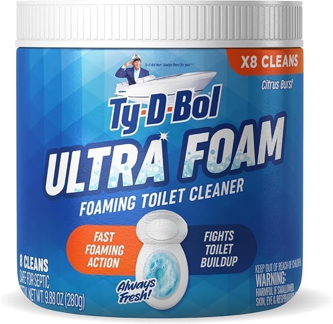 Ty-D-Bol Ultra Foam Toilet Bowl Cleaner – Provides Up to 8 Cleans – Citrus Scent