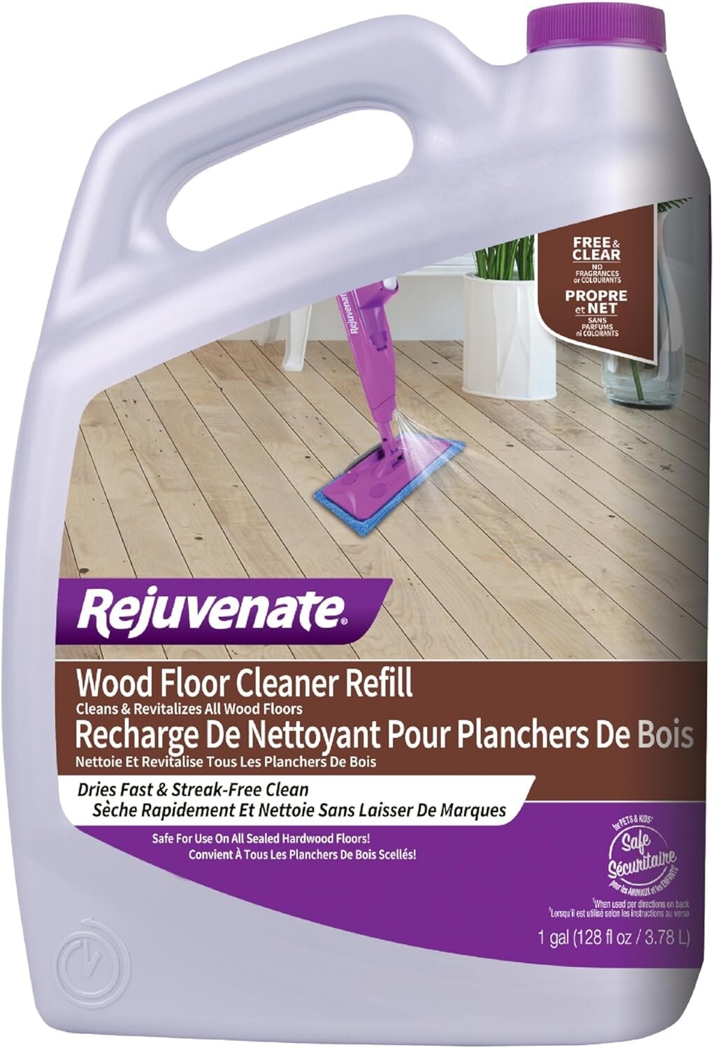 Rejuvenate High-Performance Professional Hardwood Floor Cleaner Streak-Free.128