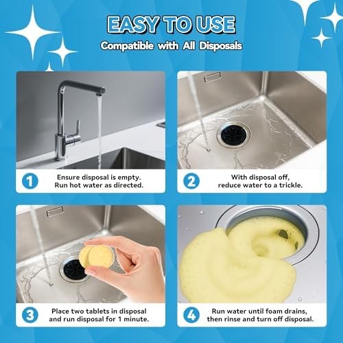 Garbage Disposal Cleaner Deodorizer Tablets 24 Pack Fresh Citrus