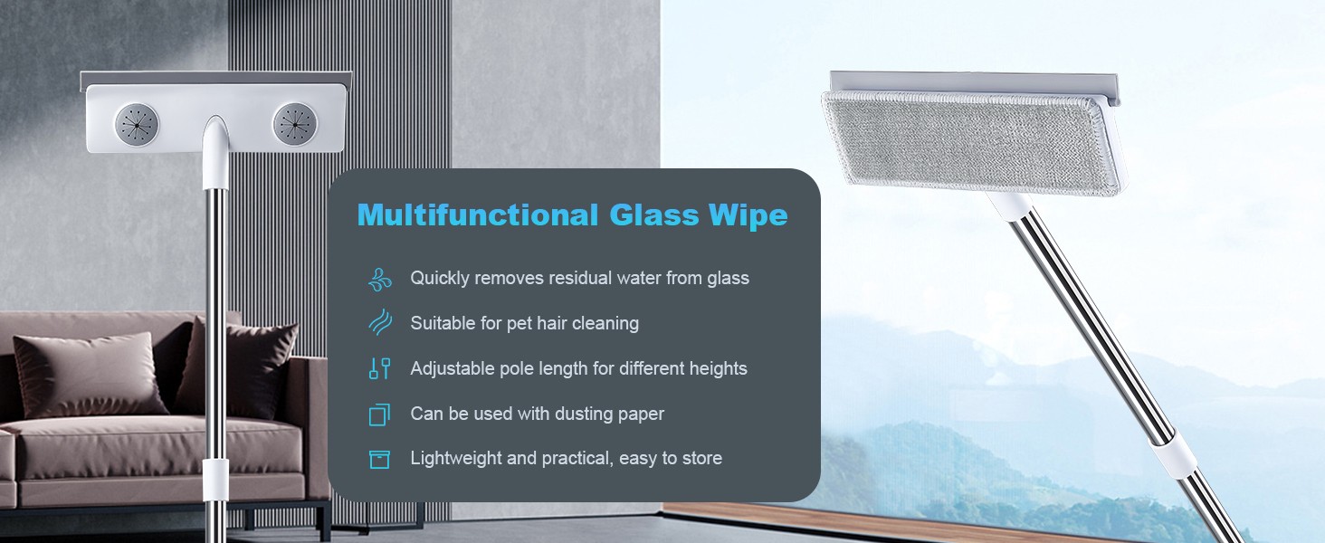 Mesh Screen Cleaner, Glass Wiper, Dust Paper Clip，3 in 1 Wet and Dry Screen