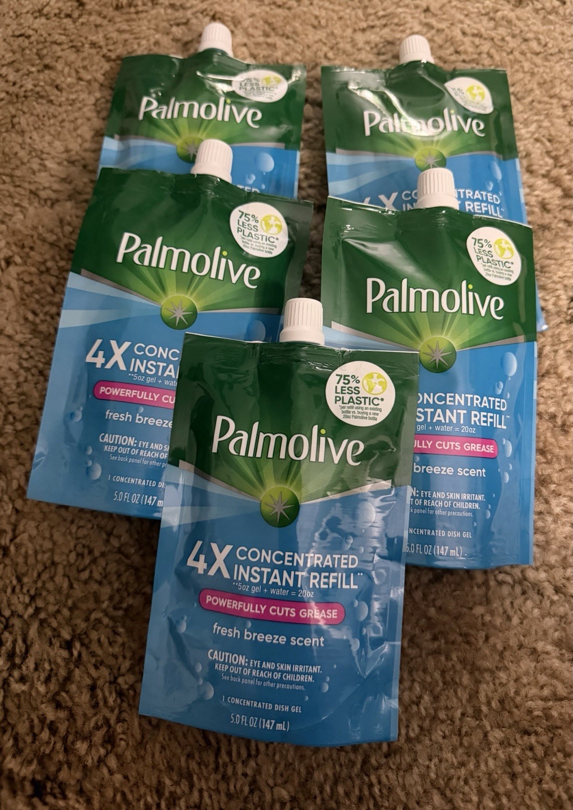 Palmolive 4x Concentrated Instant Refill Pouches Lot Of 5